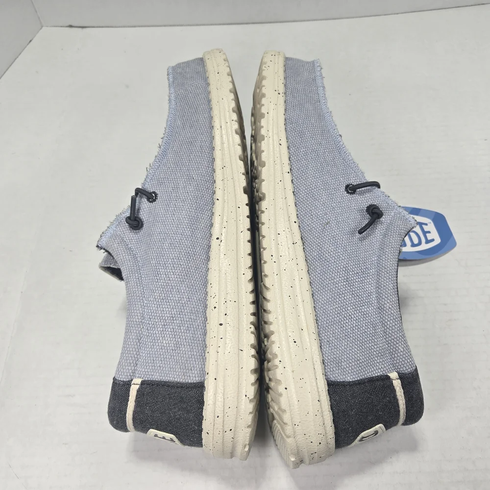 Hey Dude Wally Coastline Jute Slip-ons In Stone White Blue Colors Men's Size 11
